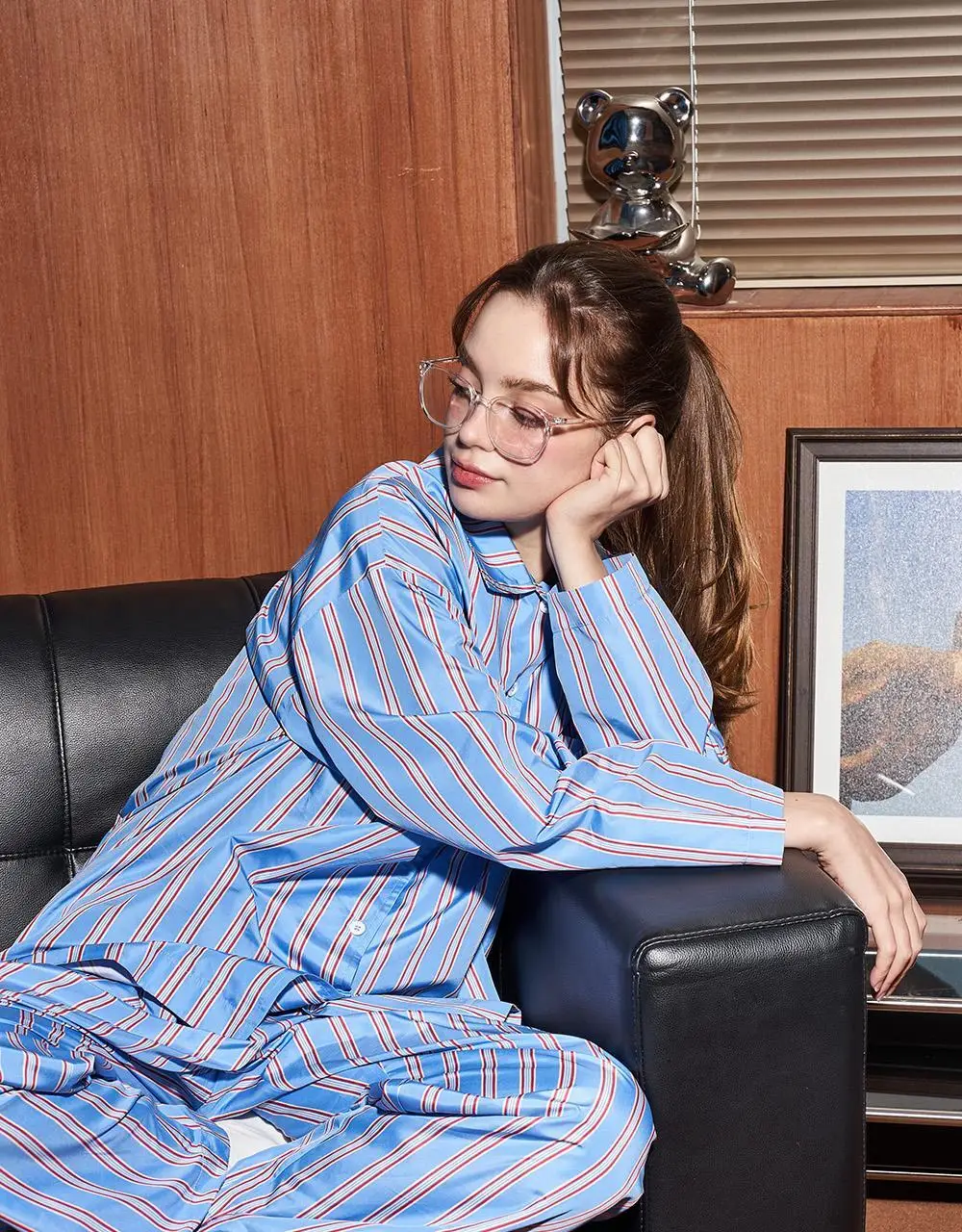 Furless pajamas[Long] - Blue Stripe 상세페이지 11